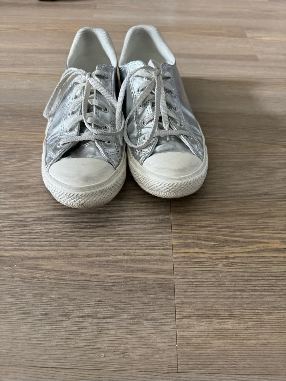Converse silver sneakers